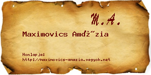 Maximovics Amázia névjegykártya